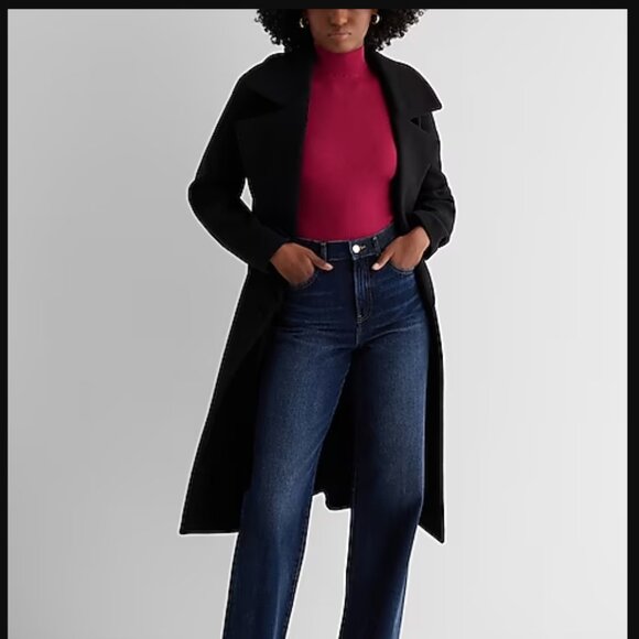 NWT XS Express Silky Soft Fitted Ribbed Mock Neck Sweater Tank - Picture 4 of 5